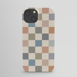 Blue & Beige Neutral Checker iPhone Case | Fun, Autumn, Ivory, Checker, Graphicdesign, Armygreen, Pattern, Beige, Skyblue, Khaki 