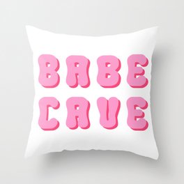 Babe cave groovy pinks Throw Pillow