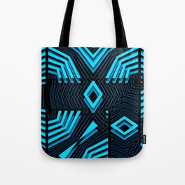 Future Retro Line Art, Blue Tote Bag