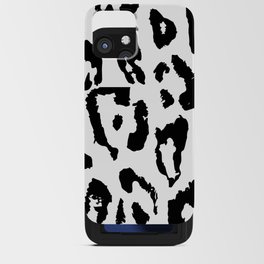 Black and White Jaguar Skin Pattern iPhone Card Case