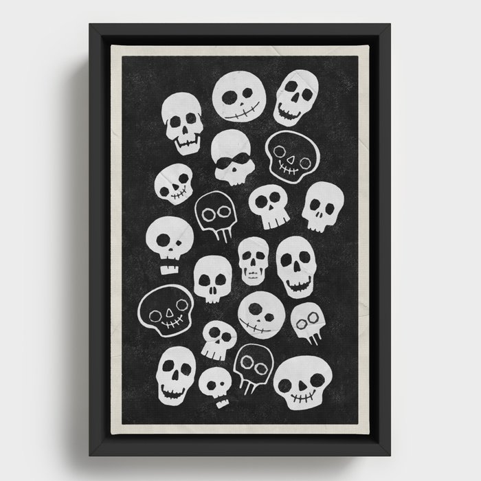 A Lot Of Skulls Framed Canvas