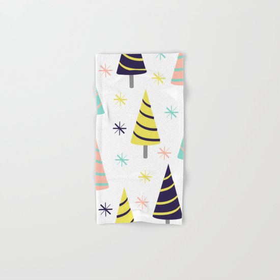 Colorful Christmas Trees Hand & Bath Towel