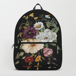 Colorful Wildflower Bouquet on Charcoal Black Backpack