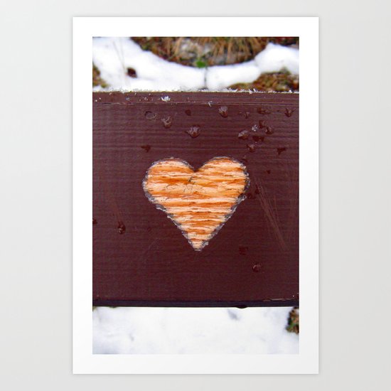 wooden heart. Art Print