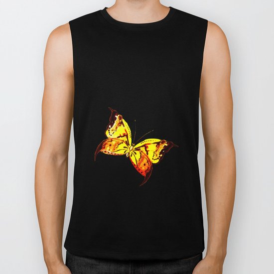 yellow butterfly Biker Tank
