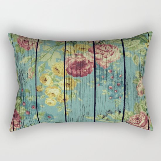 Flowers on Wood 08 Rectangular Pillow