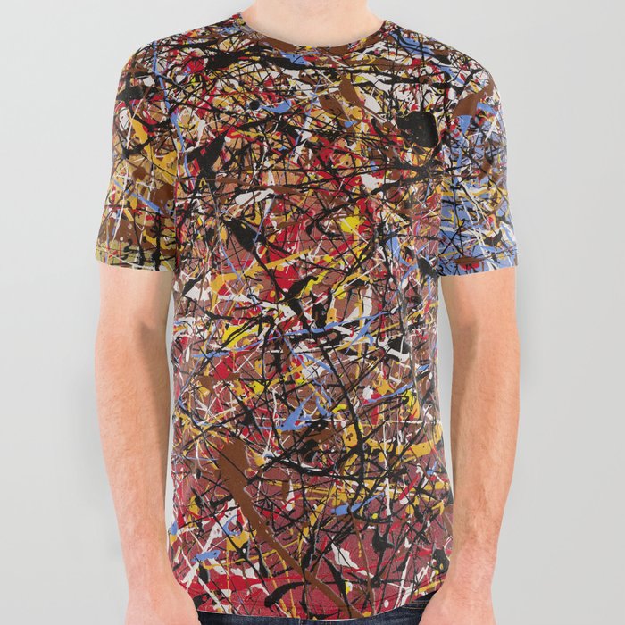 ELECTRIC 071 - Jackson Pollock style abstract design art, abstract painting All Over Graphic Tee