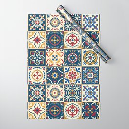 Moroccan Tiles Pattern Multicolor Wrapping Paper