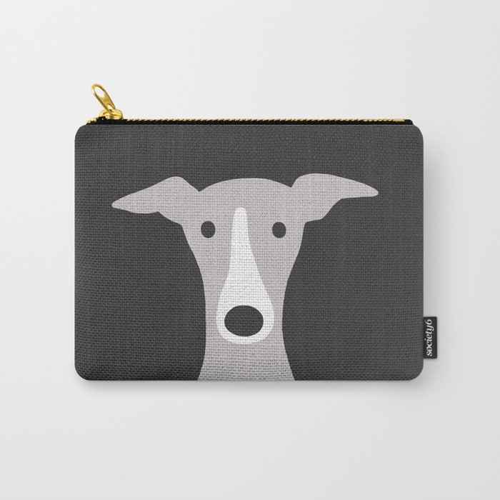 Cute Greyhound, Italian Greyhound or Whippet Cartoon Dog Carry-All Pouch