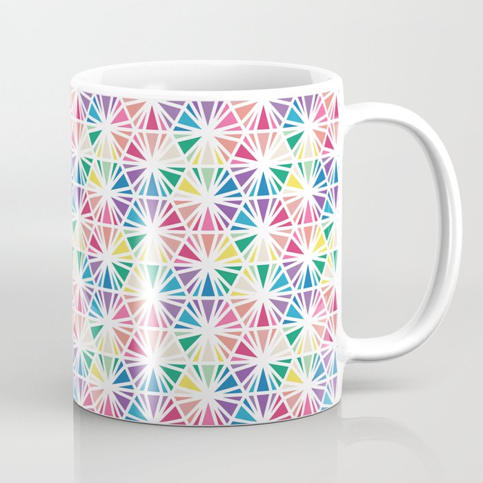 Geometric Honeycomb Bright Rainbow Pattern Coffee Mug