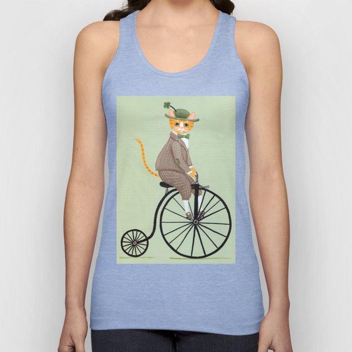 Dandy Cat on a Penny Farthing Bicycle Tank Top