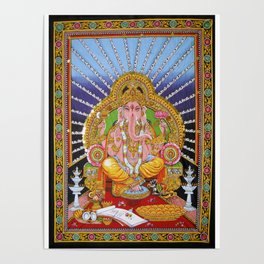 hindu god Ganesha ganesh tapestry wall hanging decor art Poster