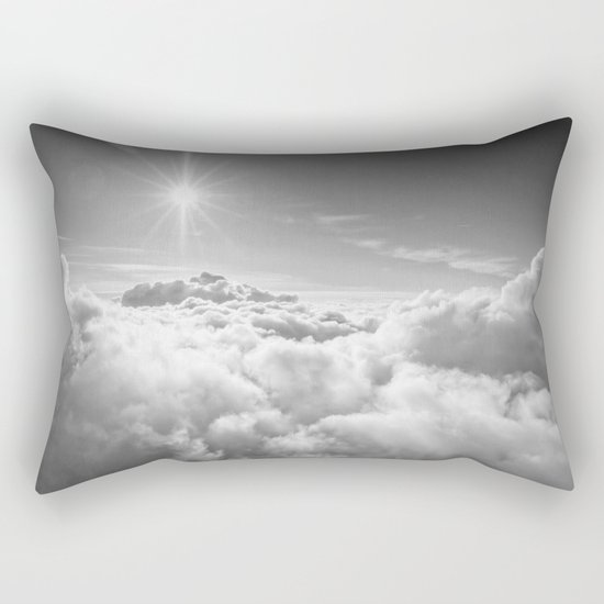 Clouds Gray & White Rectangular Pillow