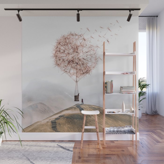 Flying Dandelion Wall Mural by heyluisa | Society6