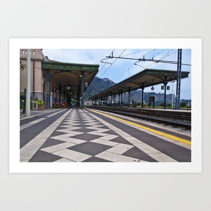 Train Station Of Giardini Naxos On The Isle Sicily Godfather Art Print