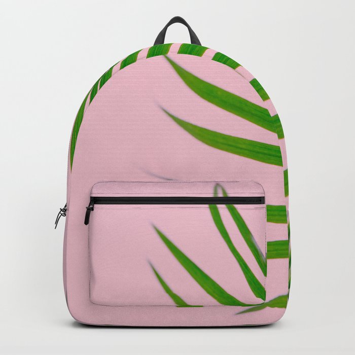 Simple palm leaves in pink Backpack