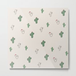 Cactus Pattern Metal Print