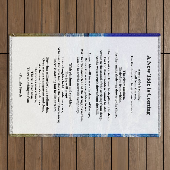 A New Tide is Coming Poem Outdoor Rug