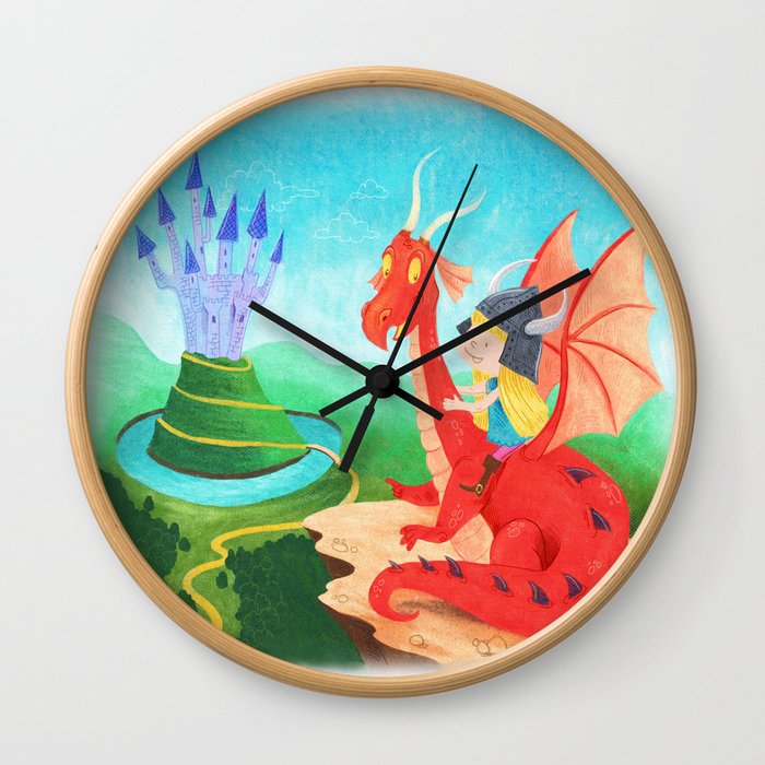 The Girl and The Dragon Wall Clock