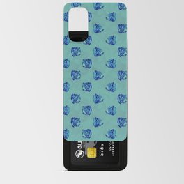 digital seamless pattern of abstract style bear heads with blue colors Android Card Case