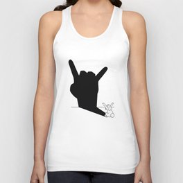 Rabbit Rock and Roll Hand Shadow Unisex Tank Top