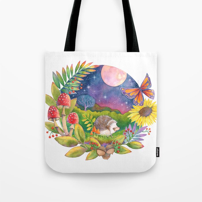 Hedgehog Moon Tote Bag