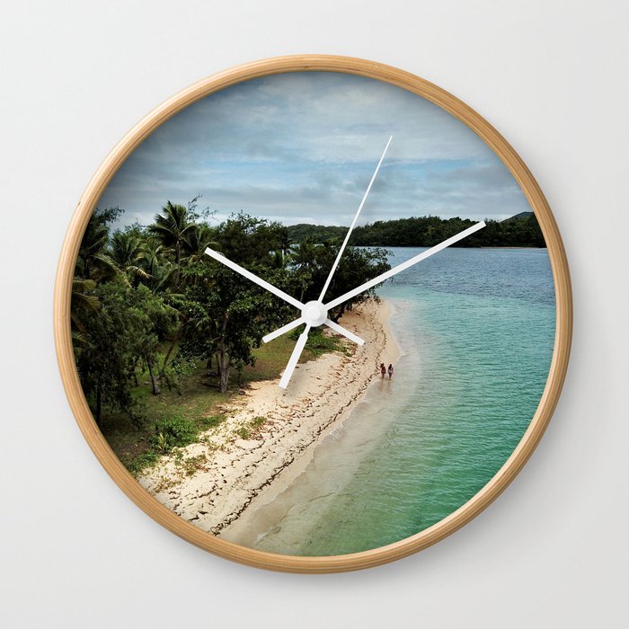 Tropical Beach Vibes in Fiji Islands Wall Clock