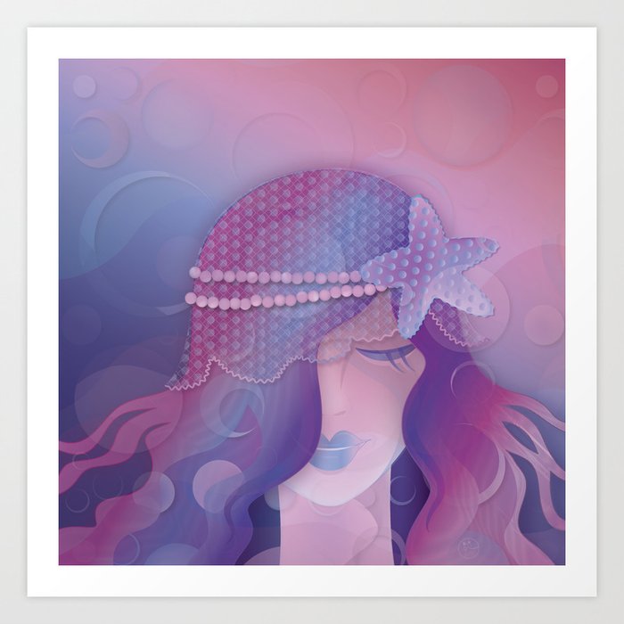 Mermaid IV - Pink Violet Princess Art Print