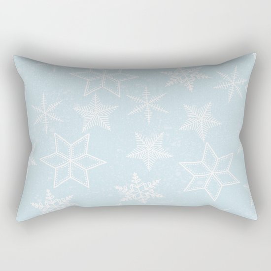 Snowflakes on light blue background Rectangular Pillow
