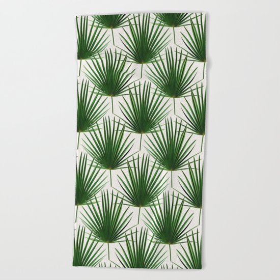 Simple Palm Leaf Geometry Beach Towel