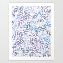 Blue leaves Art Print