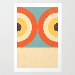 Mid Century Modern Geometrical 70s Style Retro Burnt Orange Art Print