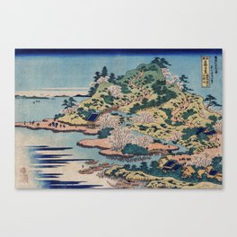 Sesshu Ajigawaguchi Tenposan by Katsushika Hokusai Canvas Print