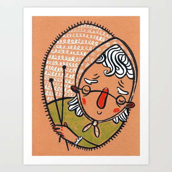The old land woman... Art Print