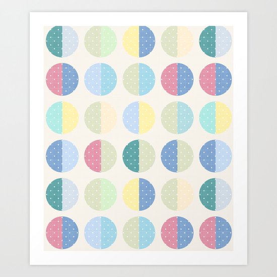 Retro . The pattern is polka dot . Art Print