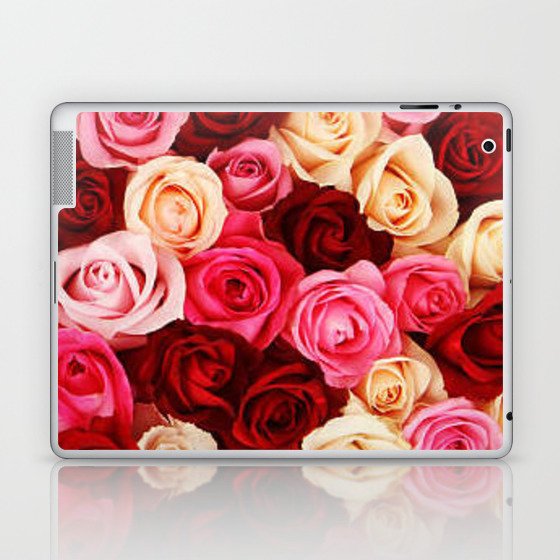 Red White and Pink Roses Laptop & iPad Skin