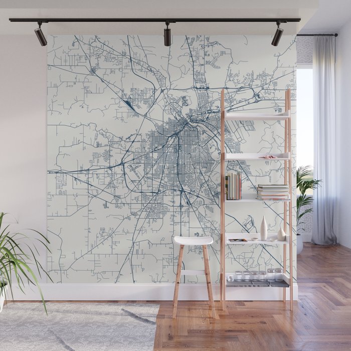 Shreveport City - USA - City Map Design Wall Mural