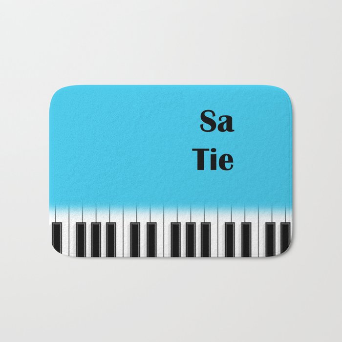 Satie and piano - interesting design for music lover Bath Mat