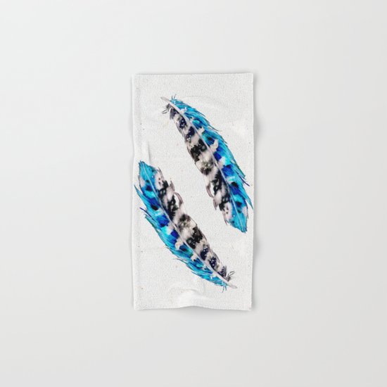 Two blue feathers Hand & Bath Towel
