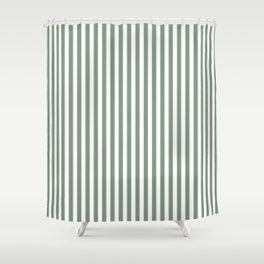 Sage Green Stripes Shower Curtain