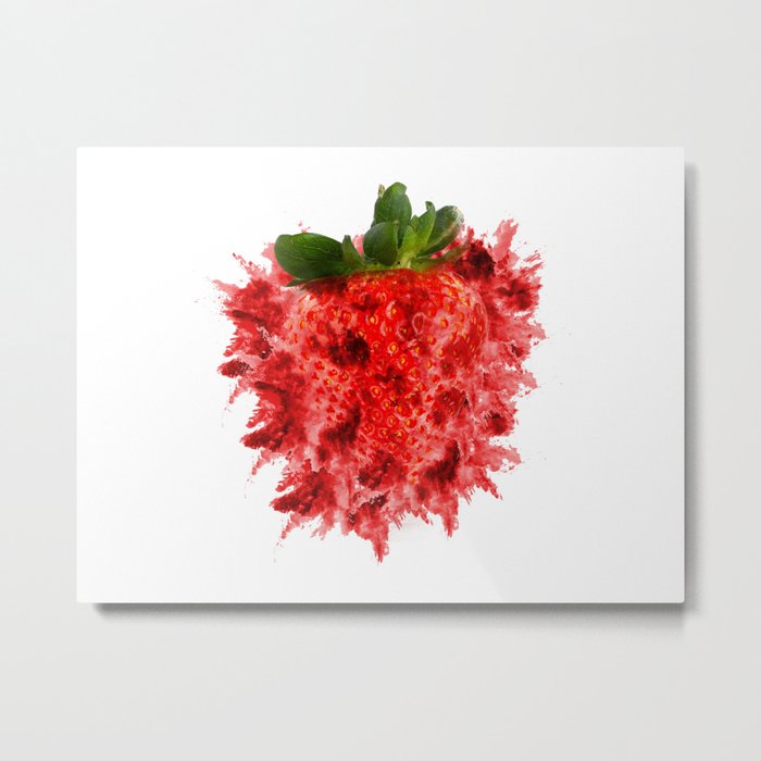 Strawberry Explosion Metal Print
