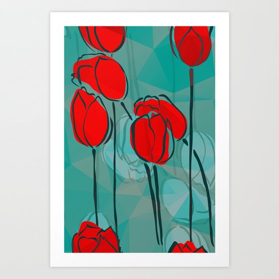 Abstract Tulips Art Print
