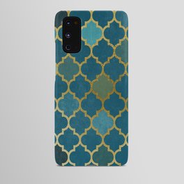 Diamond Mosaic Teal Gold Android Case