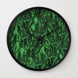 Jungle Foliage - snake plant pattern Wall Clock