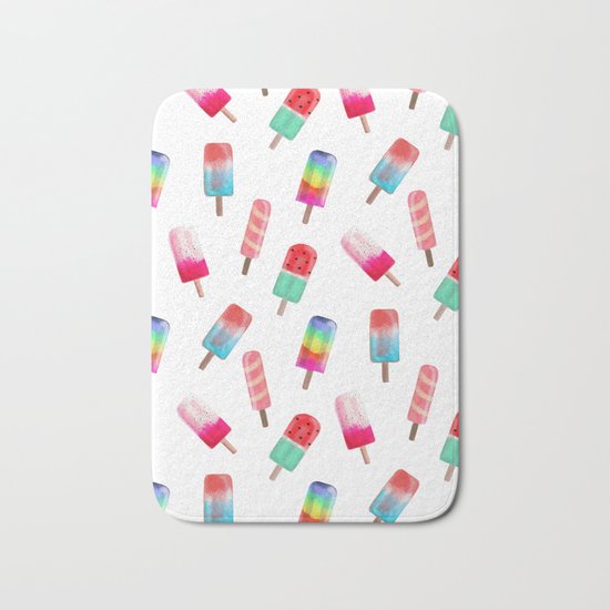 Watercolored Popsicles Bath Mat