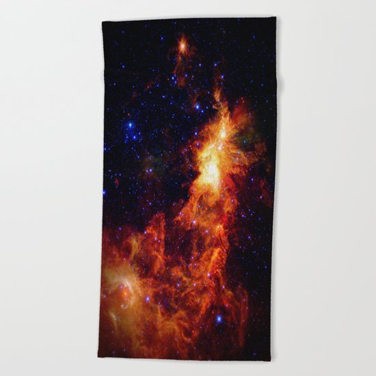 Fiery gAlAXy Indigo Stars Beach Towel