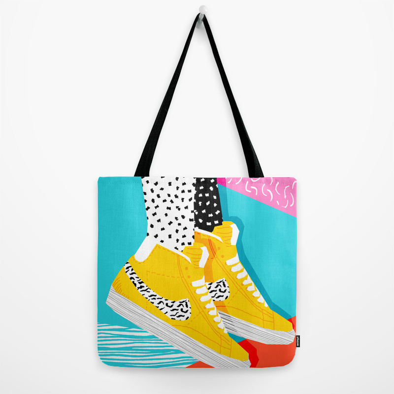 neon shoes and bag