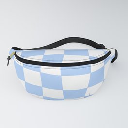 Hand Drawn Checkerboard Pattern (sky blue/white) Fanny Pack