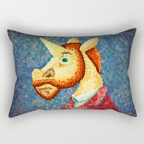 Pointillism Unicorn Rectangular Pillow