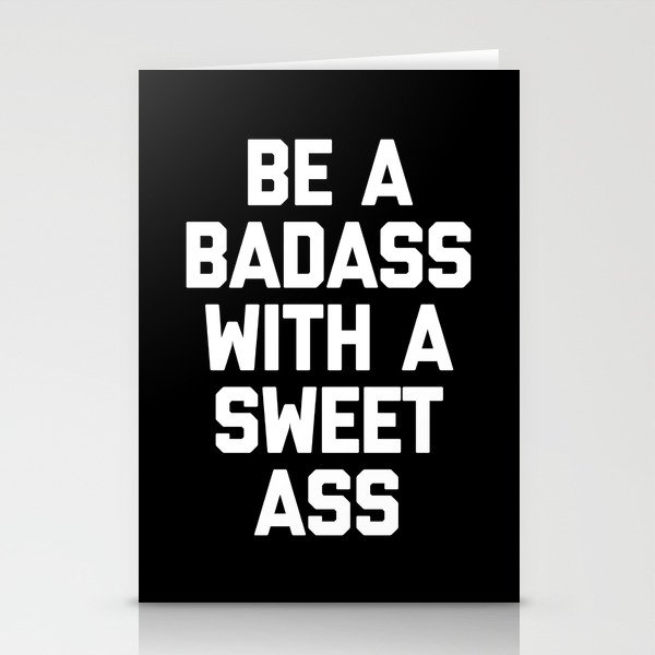 Badass Sweet Ass Sarcastic Inspiring Gym Quote Stationery Cards